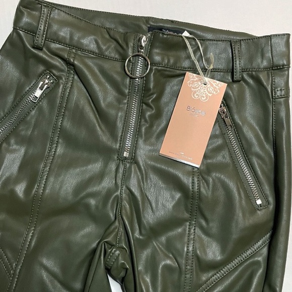 Green Vegan Leather High Waist Pants NWT - Size S - Picture 6 of 6